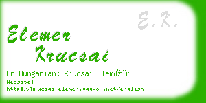 elemer krucsai business card